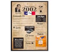 Finoly Affiche Anniversaire 2002 | Idee Cadeau Anniversaire Femme et Homme | Affiche Poster Vintage | Carte Décoration de Fête 2002