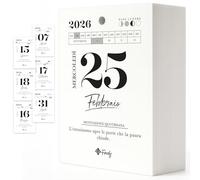 Finoly Calendrier Génial 2026 Janvier - Décembre 2026 (12 Mois) | Calendrier de Bureau 2026 | Idée Cadeau Philosophique 13,5x9,5 cm avec Année Lunaire en Italien