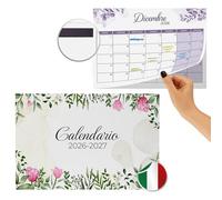 Finoly Calendrier Magnétique pour Réfrigérateur Janvier 2026 Juin 2027 (18 Mois) en Italien | Calendrier Aimanté Réfrigérateur 2026 | Almanach Magnétique à Forte Adhérence (Nature)