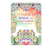 Finoly Mandalas a Colorier Adulte Magical Patterns | Coloriage Mandala Adulte Anti Stress A4 | Cahier de Coloriage Mandala Papier Premium | Livre Coloriage Adulte Mandala Reliure Spirale (Jour)