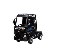 FINOOS Camion électrique Enfant Mercedes Actros 12V 4x4 Camion Voiture électrique Enfant avec télécommande 2.4Ghz, 4 x Moteur 12V 45W, Batterie: 2x12V, 1-5 Ans (Noir)