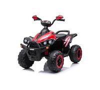 FINOOS Quad Electric Enfants 12V Python Voiture Electrique Enfants lumières LED, Batterie: 12V 10Ah, Roues Souples en EVA, siège en Cuir pour Les Enfants de 2 à 4 Ans (Rouge)