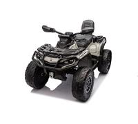 FINOOS Quad Electric Enfants 2 Places 24V, Can-am Outlander, Voiture Electrique Enfants 4x4, lumières LED, 24V, Moteurs 4 x 200W Batterie: 24V 7Ah, Roues Souples en EVA (Grise)