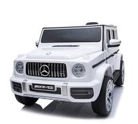 FINOOS Véhicule Voiture électrique Enfant Mercedes G63 AMG 12V avec Télécommande, Bluetooth, Effets sonores, Lumineux (Blanc)