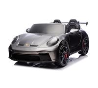 FINOOS Voiture électrique Enfant Porsche 911 GT3 24V, 2 Places, avec télécommande 2.4Ghz, 4 x Moteur 24V 200Watt, 24V - 7Ah, 1-7 Ans (Gris)