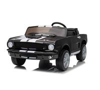 FINOOS Voiture électrique pour Enfants 2 Places Shelby GT350 24V avec 4x4, télécommande 2,4 GHz, klaxon, LED, Musique, démarrage progressif, 4 x 200W, pour Enfants de 1 à 5 Ans (Noir)
