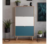 Finori Armoire à chaussures C-uba 42 Chêne Sonoma et tricolore