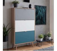 Finori Armoire à chaussures/Meuble Grand espace MVS - multi-rangement - C-uba 42 Chêne Sonoma et tricolore &26_1968597