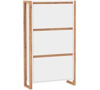 Finori Denver 49A Armoire à chaussures avec revêtement en mélamine Blanc/décor chêne artisanal 125 x 70 x 25 cm