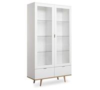 FINORI Göteborg Vitrine en chêne Massif avec Bois Massif scandinave 100 x 186 cm