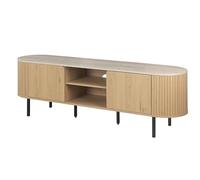 Finori Meuble TV Fabia 56B avec décor travertin/décor chêne L/H/P : 160 x 52 x 40 cm