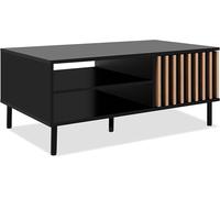 Finori Table basse MONZA 55A – Noir / Chêne artisan, 1 porte, 2 niches, 110,5 x 47 x 67 cm