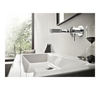 Hansgrohe Mitigeur lavabo Finoris 76051000 caché – Montage mural – Sortie 16,5 cm – Chromé