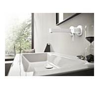 Hansgrohe Mitigeur lavabo mural Finoris 76051700 monocommande bec 16,5 cm saillie 168 mm blanc mat