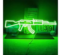 FINOTI AK 47 LED Neon Sign Light Gun LED Lampe de Nuit Suspendue Salle de Jeux Boutique Bar fête décoration Murale personnalisée USB alimenté par néon,A