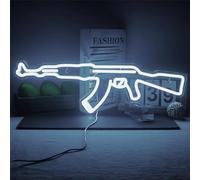 FINOTI AK 47 LED Neon Sign Light Gun LED Lampe de Nuit Suspendue Salle de Jeux Boutique Bar fête décoration Murale personnalisée USB alimenté par néon,E