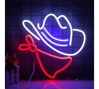 FINOTI Chapeau de Cowboy enseigne au néon LED lumières Maison esthétique Restaurant Bar Salon décoration Murale Lampe d'art personnalisée USB avec Interrupteur