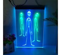 FINOTI Enseigne au néon Extraterrestre enseigne au néon LED à Affichage Couleur Alien UFO Space 2 Bar pub Restaurant Club Lieu de Divertissement décoration d'ambiance avec chaîne,D,15.7"x11.8"