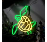 FINOTI enseigne Lumineuse néon LED Tortue Panneau Lumineux LED pour fête Jeu enseigne Lumineuse LED pour fête noël Joueur Salle des Adolescents Chambre Bar Club Chambre Art USB