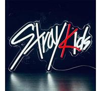 FINOTI enseigne néon LED Stray Kids néons fête noël veilleuse Murale pour Les Joueurs de Chambre d'adolescent fête Bar Jeu Cadeau Unique Chambre Bar Chambre Art USB avec Interrupteur
