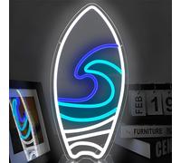 FINOTI Lampe néon LED pour planche de surf pour Halloween, jeu de fête, panneau néon de vacances en acrylique avec interrupteur USB, veilleuse à suspendre pour magasin, club, décoration de chambre USB