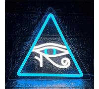 FINOTI l'œil d'horus néon pour Chambre à Coucher, décoration Murale, Yeux, décoration esthétique, Cadeau Artistique pour Salle de Jeux, Halloween, fête de noël, USB avec Interrupteur,A