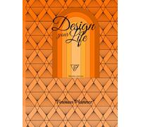Finouss Planner - NON DATé - 12 mois - semainier vertical - 24 h - Motif Delta Orange: Design Your Life