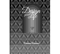 Finouss Planner - NON DATé - semainier vertical - 24h - 12 mois - motif delta Noir: Design Your Life
