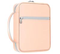 FINPAC Bible Cover, Carrying Book Case Church Bag Bible Protective with Handle and Zippered Pocket, Gift for Mother Lady Women Men, Rose Gold