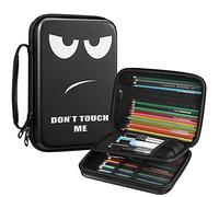 FINPAC Grande Trousse Semi-Rigide en EVA avec Double Fermeture éclair pour étudiants, Enfants, garçons, Filles, Cadeau d'école, ne Touche Pas