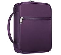 FINPAC Housse de Bible, étui de Transport pour Livre d'église, Sac de Protection de la Bible avec poignée et Poche zippée, Cadeau pour mère, Femme, Homme, Marron