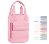 FINPAC Housse de protection de la Bible, sac fourre-tout résistant à l'eau, cadeau chrétien pour fournitures d'étude d'église, rose