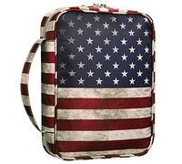 FINPAC Housse de protection pour Bible - Avec poignée et poche zippée - Cadeau idéal pour homme, femme, père et enfants - Motif drapeau américain