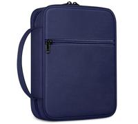 FINPAC Housse de protection pour Bible avec poignée et poche zippée, cadeau idéal pour homme, femme, père et enfant (bleu marine)