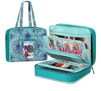 FINPAC Sac de Rangement pour Fournitures de Couture et d'artisanat, Sac de Voyage de Grande capacité avec Poches Transparentes et poignée pour Tricot, Crochet, Art, Accessoires de Couture (Illusions