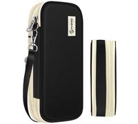 FINPAC Trousse Scolaire, Extensible Grande Capacité Trousse à Crayons Organiseur Sac à Crayons Trousse avec Poignée pour l'Office College, (Noir)