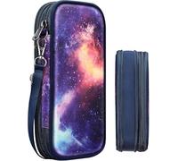 FINPAC Trousse Scolaire, Extensible Grande Capacité Trousse à Crayons Organiseur Sac à Crayons Trousse avec Poignée pour l'Office College, (Galaxy)