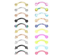 Finrezio Lot de 20 anneaux en acier inoxydable pour femme et homme, Acrylique