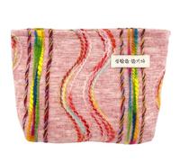 Finrray Trousse de maquillage brodée arc-en-ciel avec fermeture éclair - Organiseur de maquillage coloré - Trousse de toilette de voyage, rose, Style-A