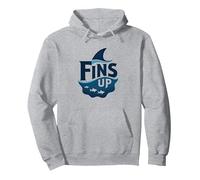 Fins Up: Ocean Adventure pour Les Amateurs de Requins Sweat à Capuche, Unisexe pour Adultes, Gris Chiné, XXL