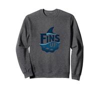 Fins Up: Ocean Adventure pour Les Amateurs de Requins Sweatshirt, Unisexe pour Adultes, Chiné Foncé, XXL
