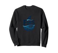 Fins Up: Ocean Adventure pour Les Amateurs de Requins Sweatshirt, Unisexe pour Adultes, Noir, XXL