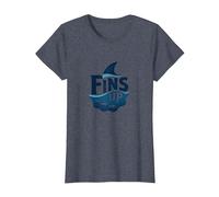 Fins Up: Ocean Adventure pour Les Amateurs de Requins T-Shirt, Femme, Bleu Chiné, XXL