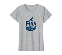 Fins Up: Ocean Adventure pour Les Amateurs de Requins T-Shirt, Femme, Gris Chiné, XXL