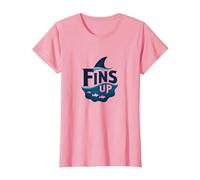 Fins Up: Ocean Adventure pour Les Amateurs de Requins T-Shirt, Femme, Rose, XXL