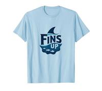 Fins Up: Ocean Adventure pour Les Amateurs de Requins T-Shirt, Homme, Bleu Céleste, XXL