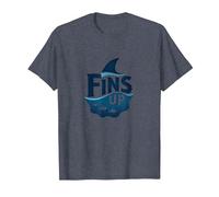Fins Up: Ocean Adventure pour Les Amateurs de Requins T-Shirt, Homme, Bleu Chiné, XXL