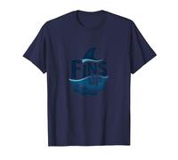 Fins Up: Ocean Adventure pour Les Amateurs de Requins T-Shirt, Homme, Bleu Marine, XXL