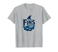Fins Up: Ocean Adventure pour Les Amateurs de Requins T-Shirt, Homme, Gris Chiné, XXL