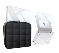 FINTIE (2 en 1) Coque + Housse pour MacBook Air 13.6 Pouces M5 M4 M3 M2 (A3449/A3240/A3113/A2681, 2026/2025/2024/2022), Coque Fine et Rigide, Sacoche Douce Légère, Noir